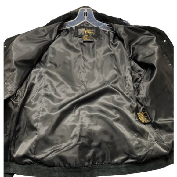Women's Genuine Leather Suede Jacket by Fabio Size Large Black - Picture 4 of 6
